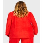 Plain Button Fleece Sleep Top image number 1