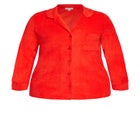 Plain Button Fleece Sleep Top image number 2