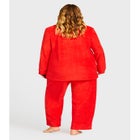 Plain Button Fleece Sleep Top image number 4