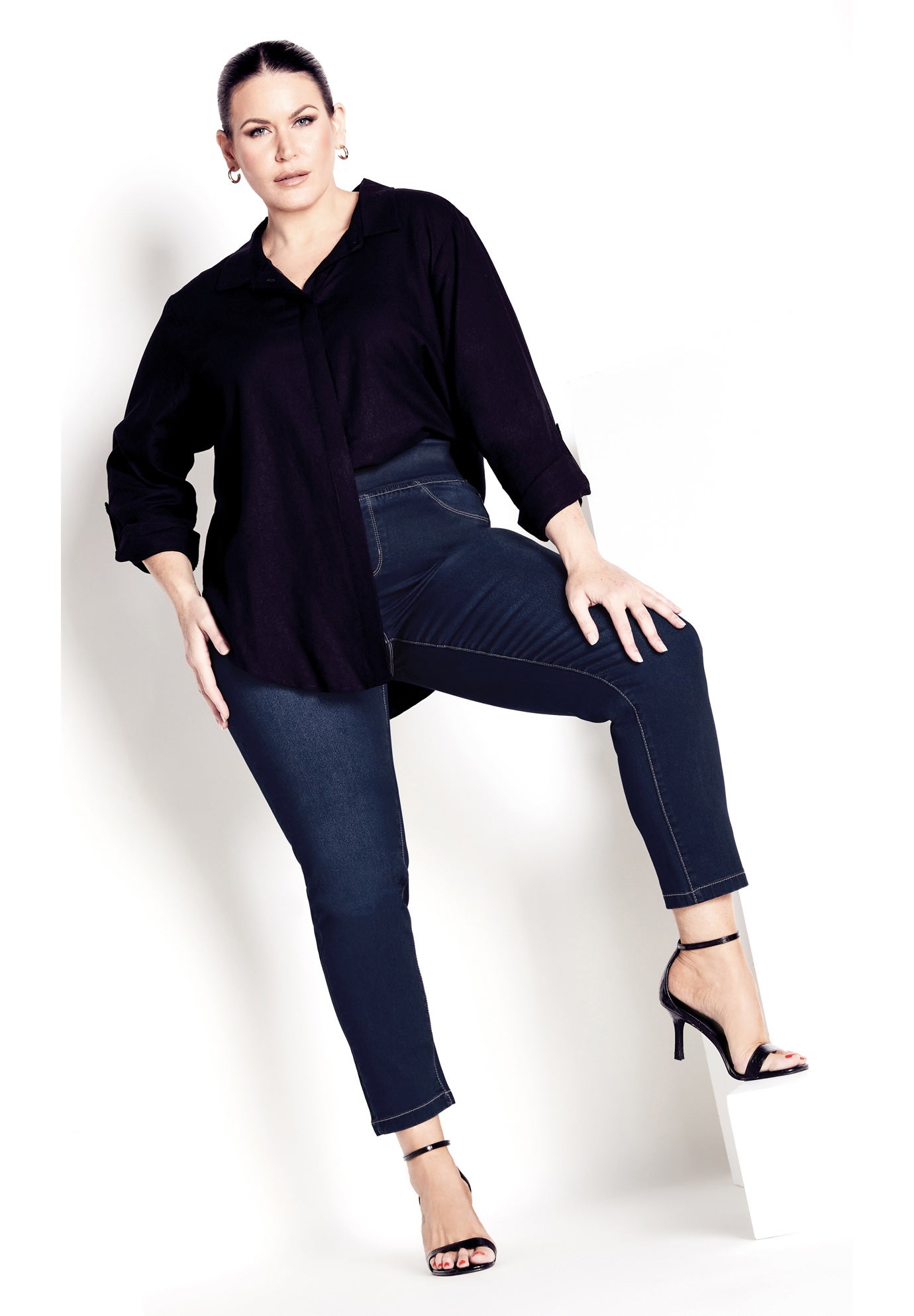 Butter Denim Pull-On High Rise Jean image number 4