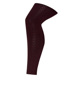Plush Lined Cable Knit Footless Leggings