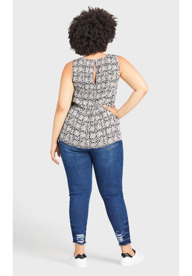 Crew Neck Sleeveless Blouse image number null