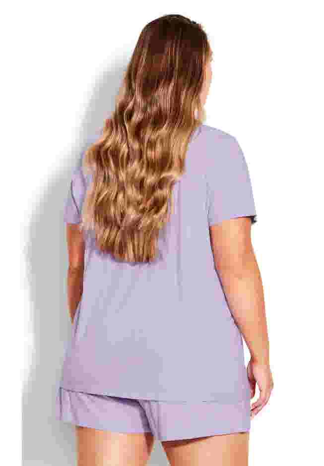 Button Short Sleeve Sleep Top image number 2