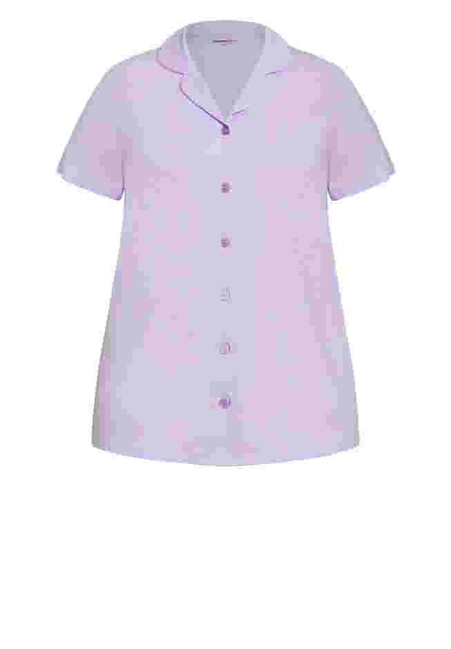Button Short Sleeve Sleep Top image number 4