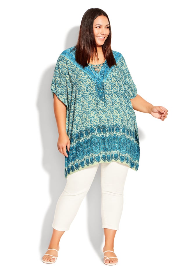Tie Neck Poncho image number null