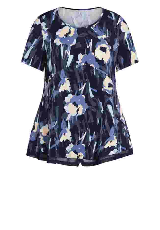 Mesh Contrast Print Tunic image number 2
