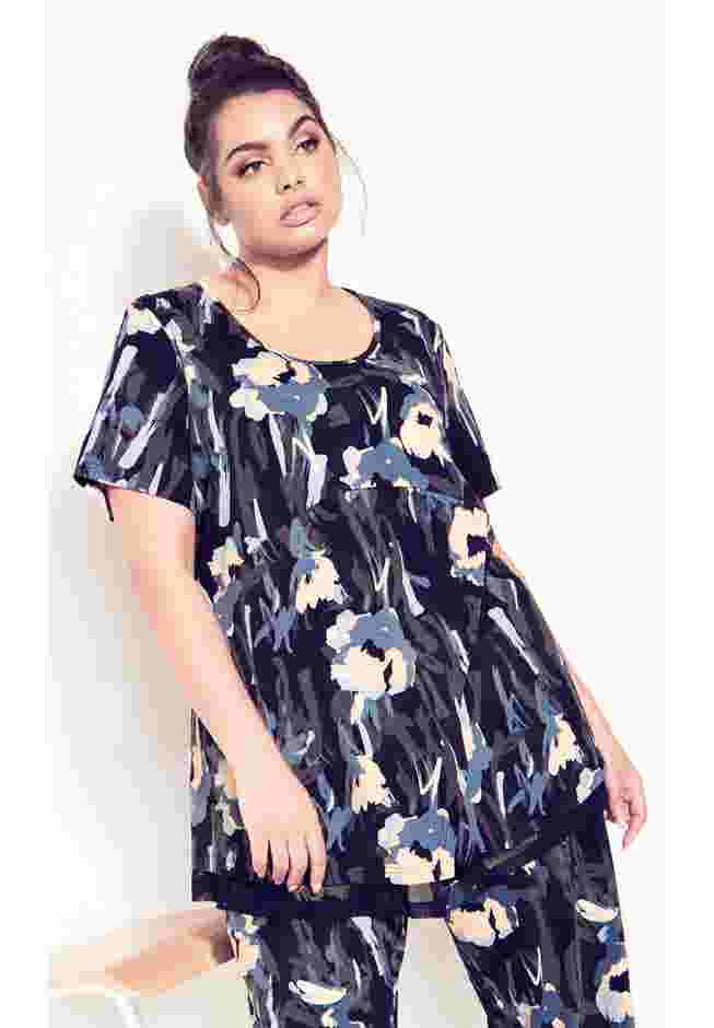 Mesh Contrast Print Tunic image number 5