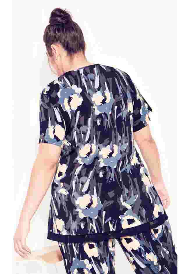 Mesh Contrast Print Tunic image number 6