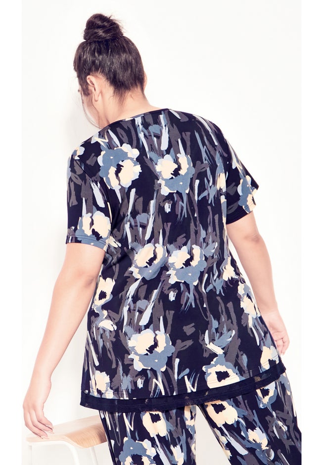 Mesh Contrast Print Tunic image number null