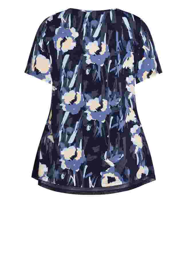 Mesh Contrast Print Tunic image number 7
