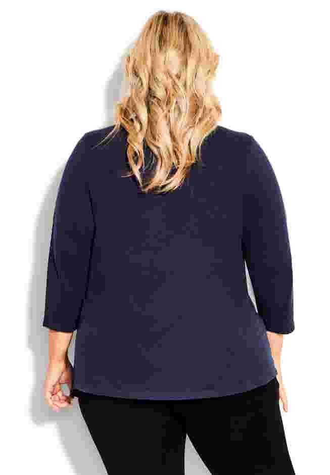Notch Neck Plain Tee image number 2