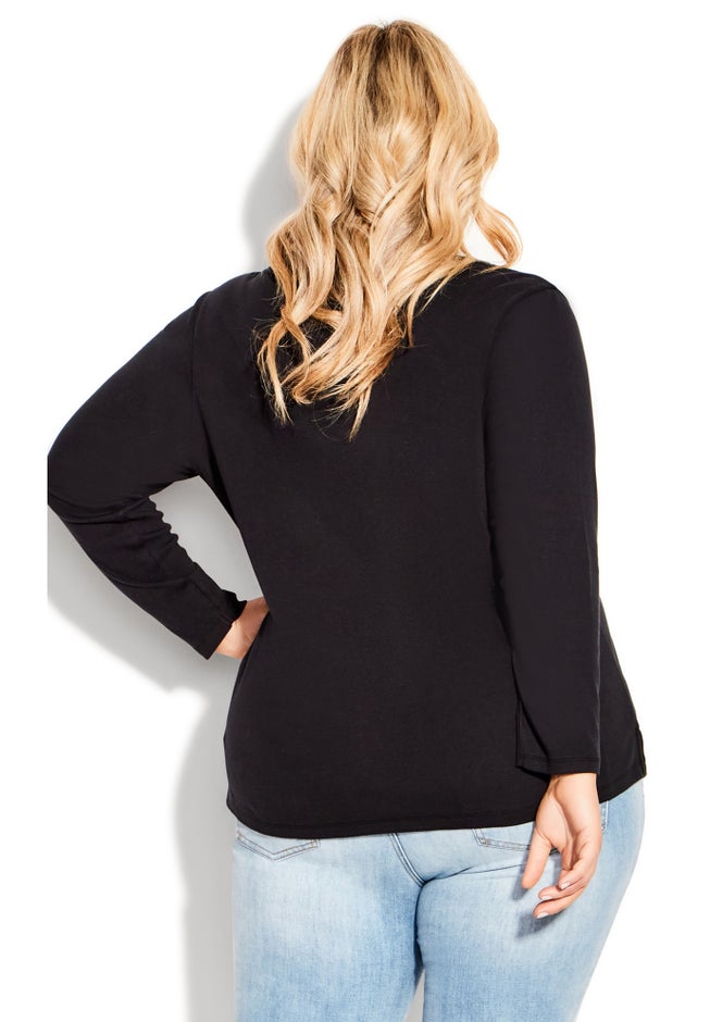 V-Neck Essential Long Sleeve Tee image number 2