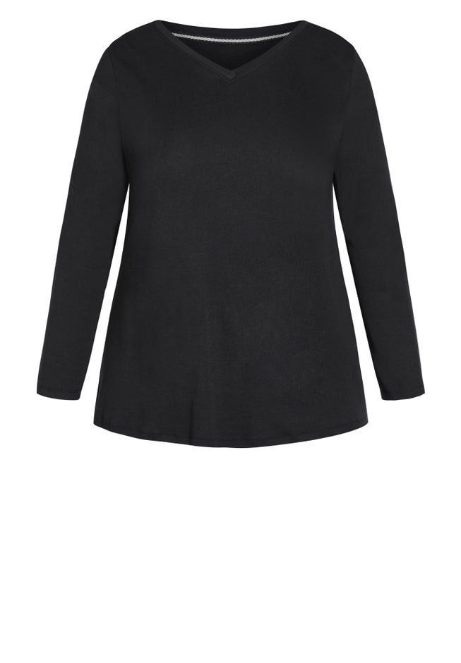 V-Neck Essential Long Sleeve Tee image number 3