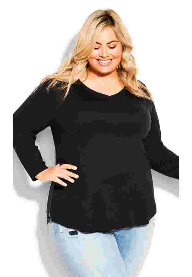 V-Neck Essential Long Sleeve Tee image number 1