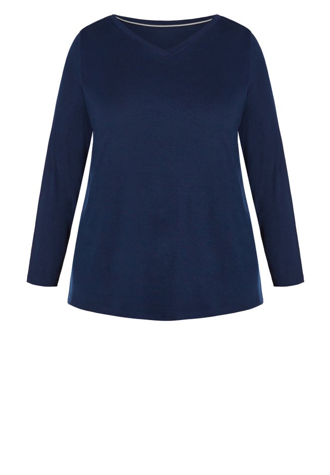 V-Neck Essential Long Sleeve Tee image number 3