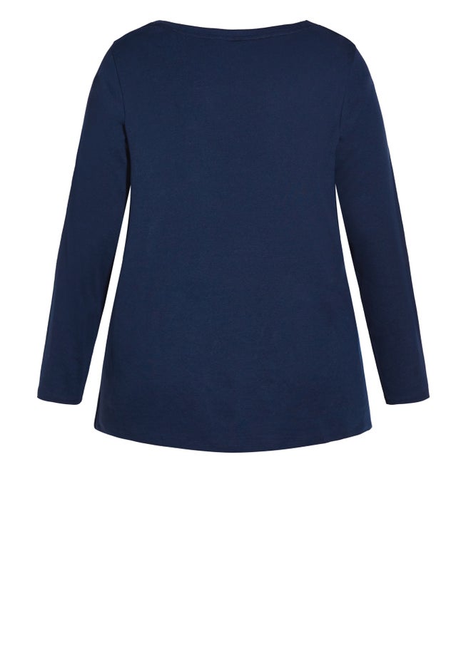 V-Neck Essential Long Sleeve Tee image number 4