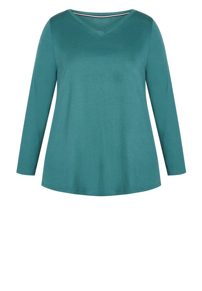 V-Neck Essential Long Sleeve Tee image number 3