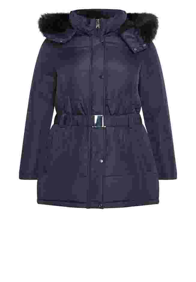 Belted Hood Puffer Coat image number 2