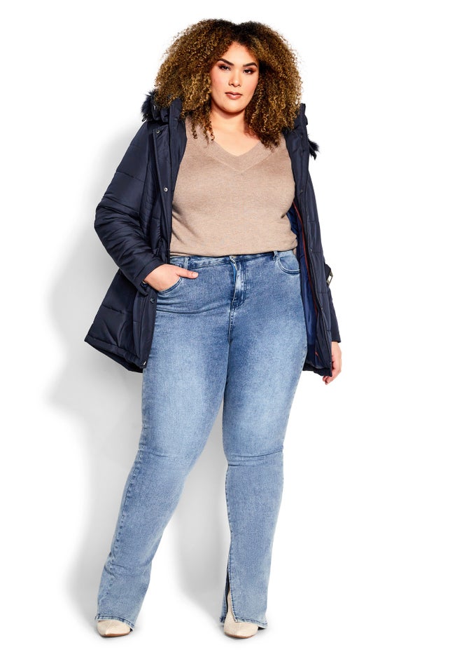 Belted Hood Puffer Coat image number 1