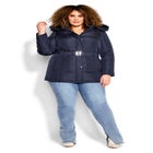 Belted Hood Puffer Coat image number null