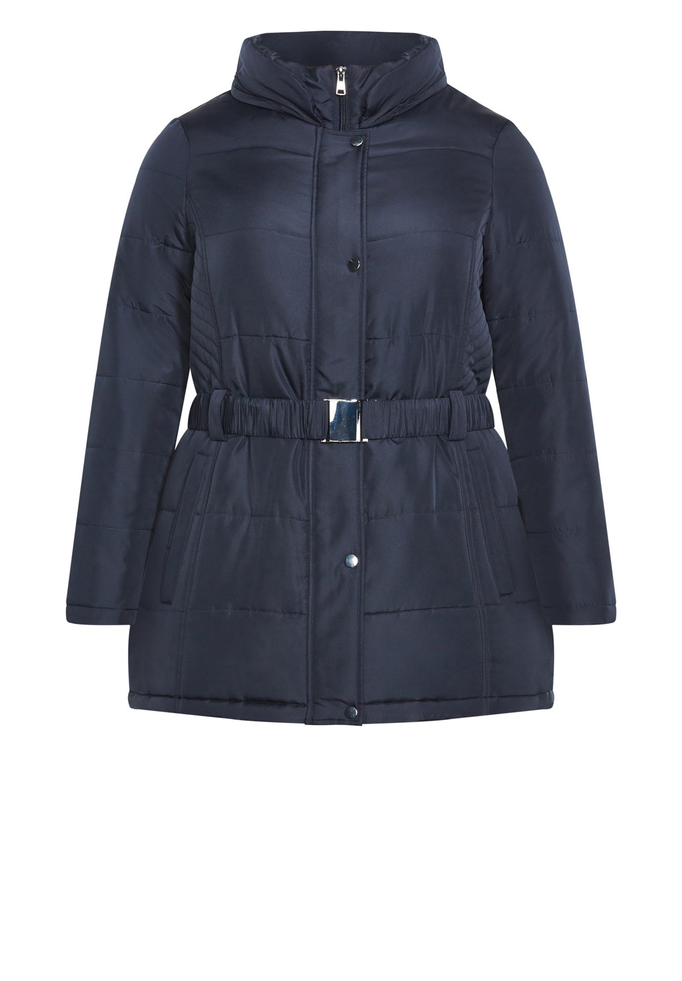 Belted Hood Puffer Coat image number 6