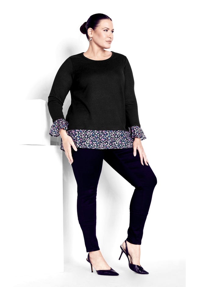 Hacci Chiffon Print Top image number 2