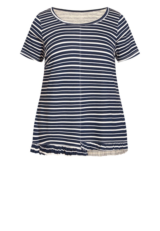 Mae Ruffle Stripe Top image number null