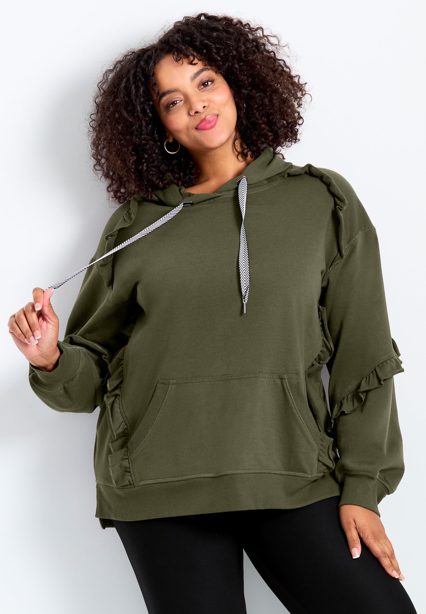 Frill Plain Hoodie image number 0