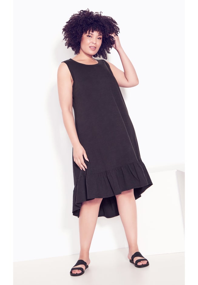 Evie Ruffle Plain Dress image number 1