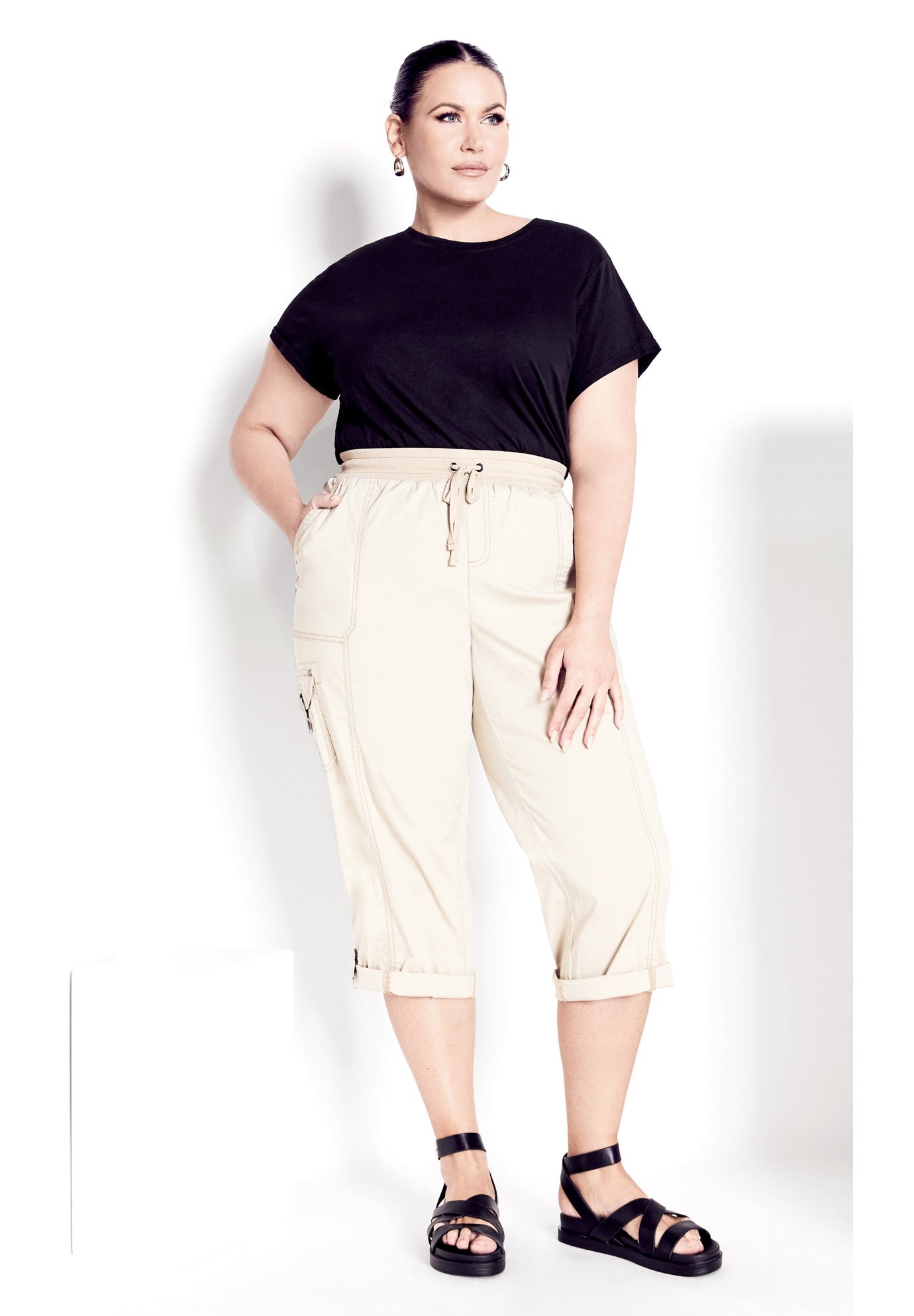 Cotton Roll Up Capri image number 0