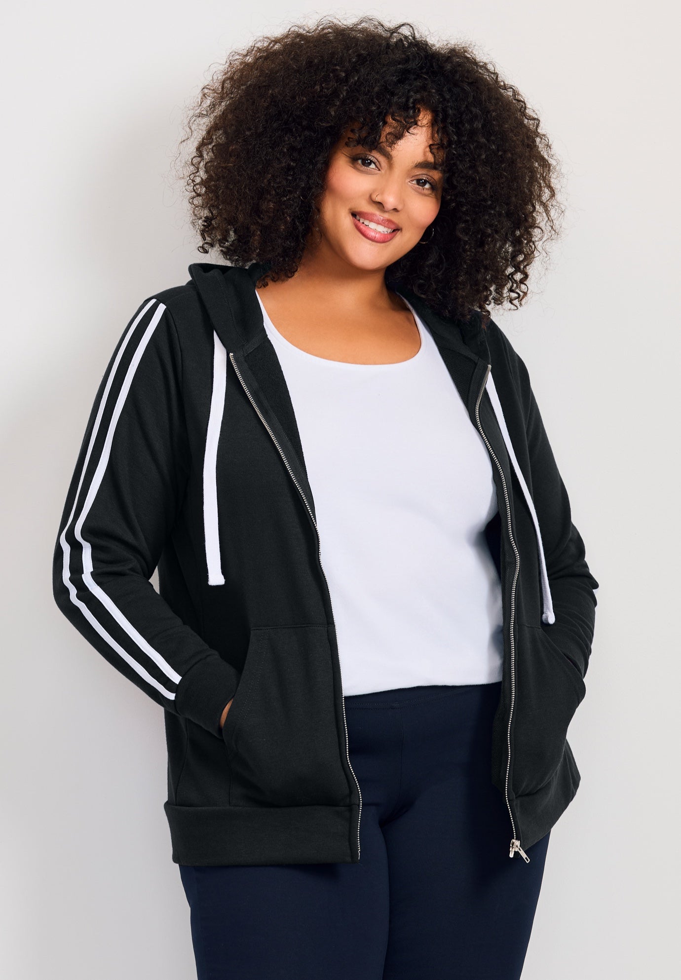 Side Stripe Zip Hoodie image number 0