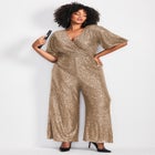 Nada Sequin Puff Sleeve Jumpsuit image number null