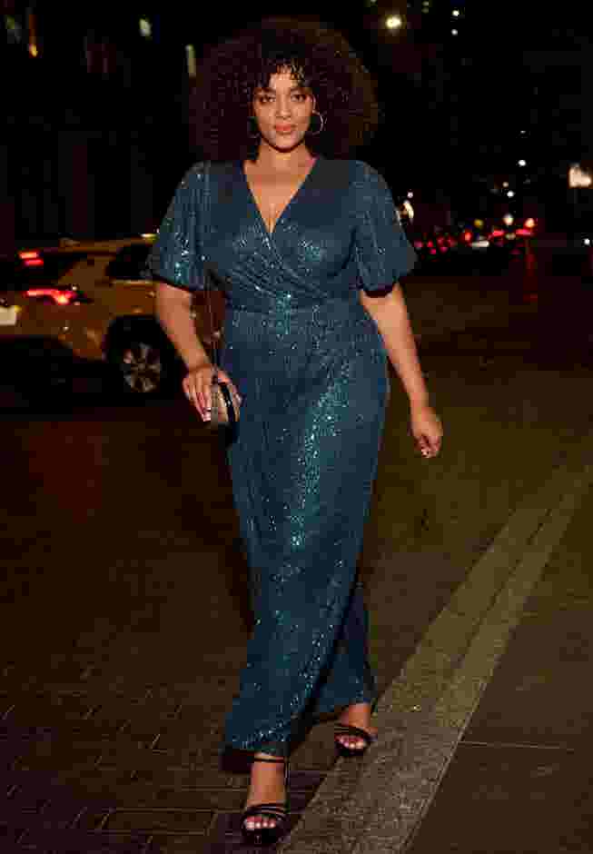 Nada Sequin Puff Sleeve Jumpsuit image number 1