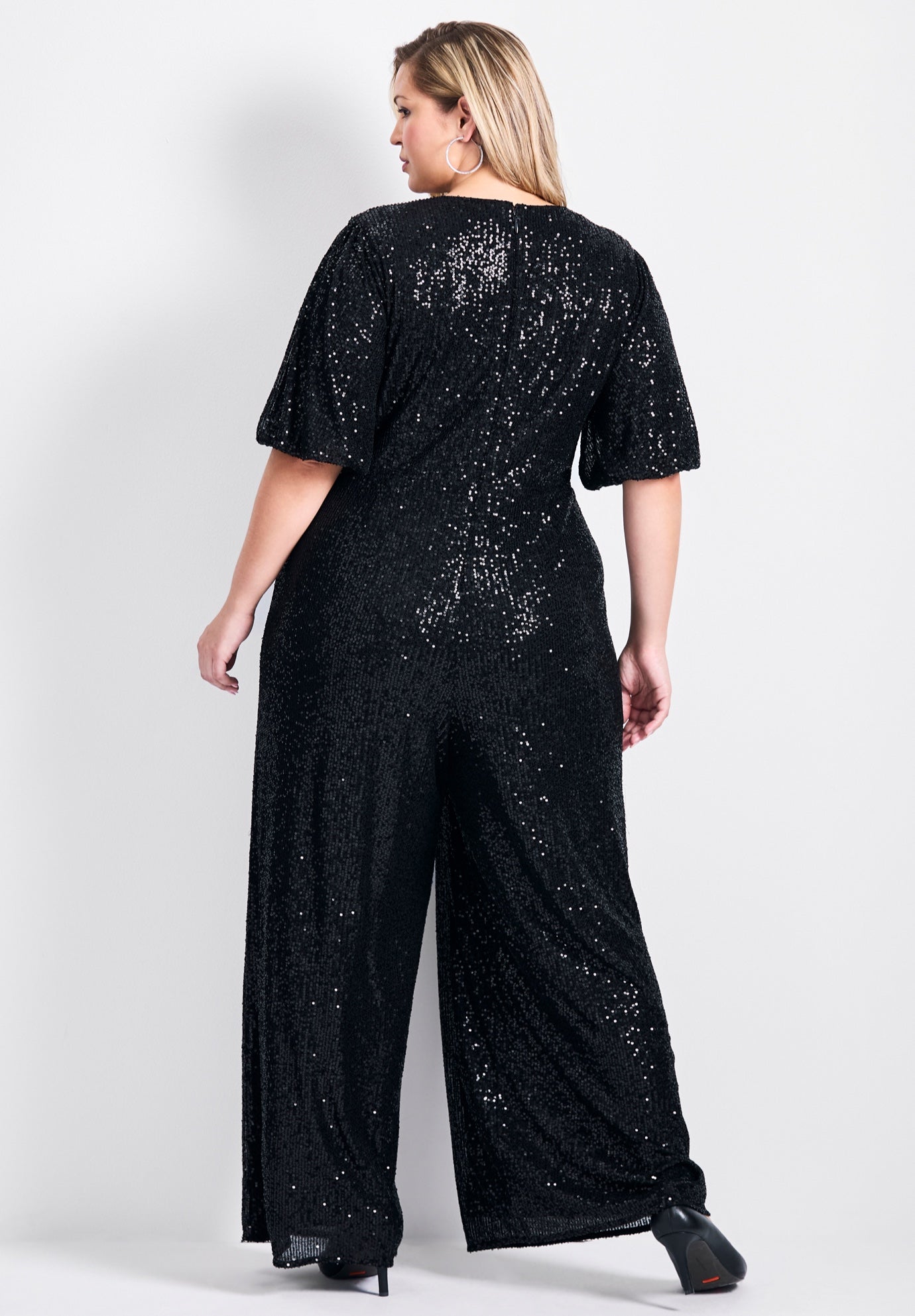Nada Sequin Puff Sleeve Jumpsuit image number 2