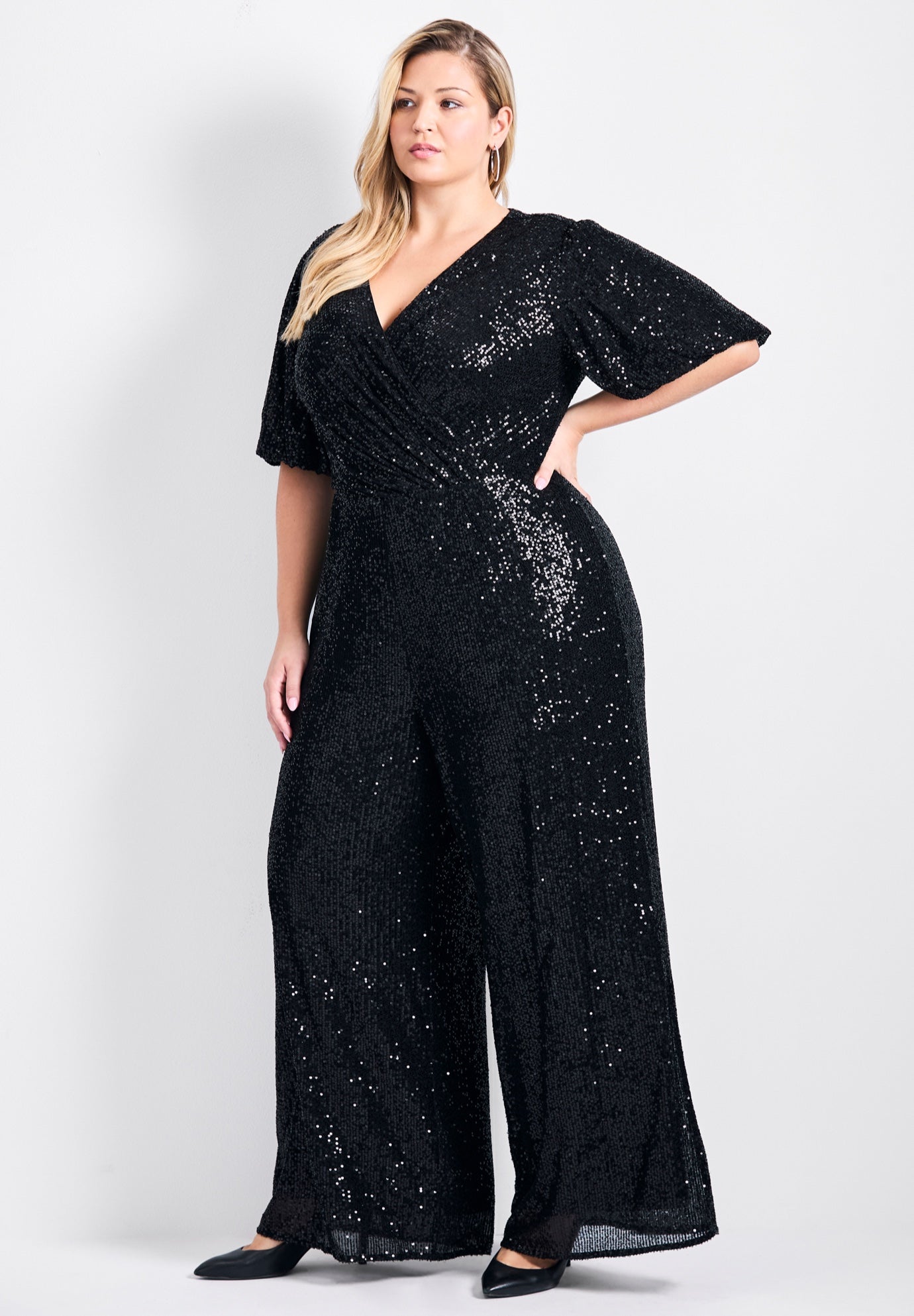 Nada Sequin Puff Sleeve Jumpsuit image number 3