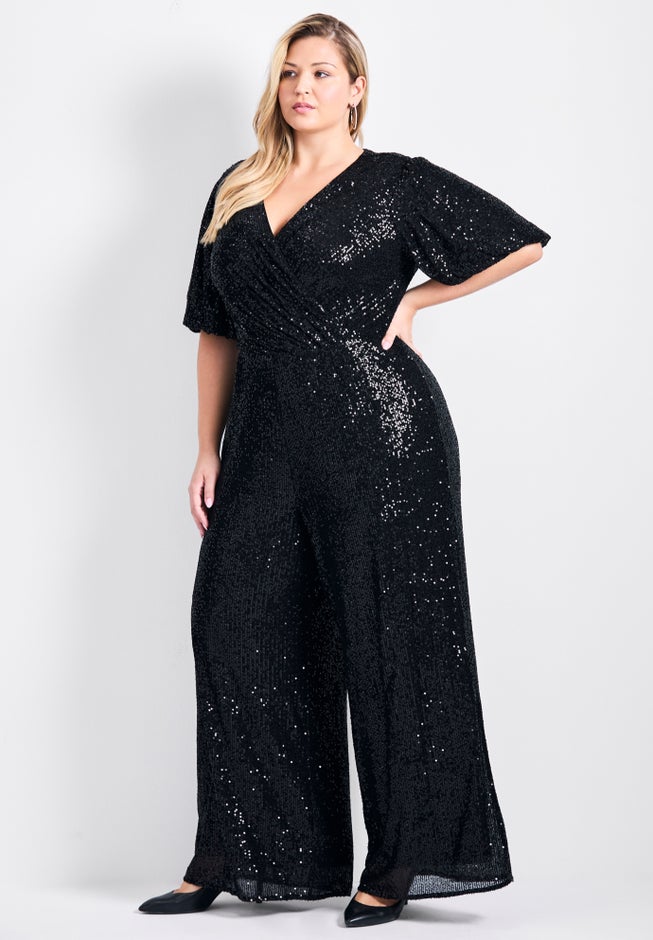 Nada Sequin Puff Sleeve Jumpsuit image number 3