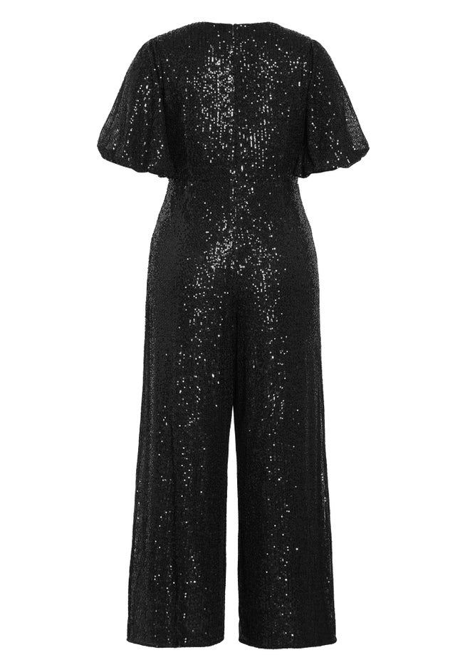 Nada Sequin Puff Sleeve Jumpsuit image number 5