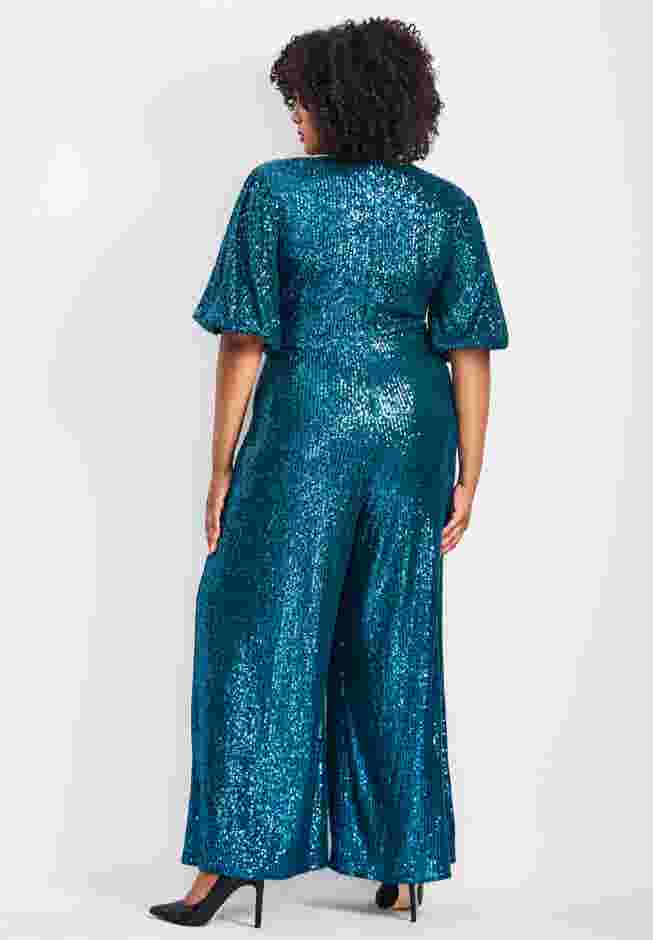 Nada Sequin Puff Sleeve Jumpsuit image number 2