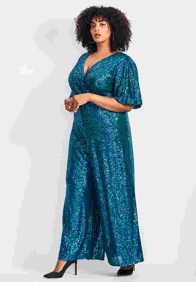Nada Sequin Puff Sleeve Jumpsuit image number 3