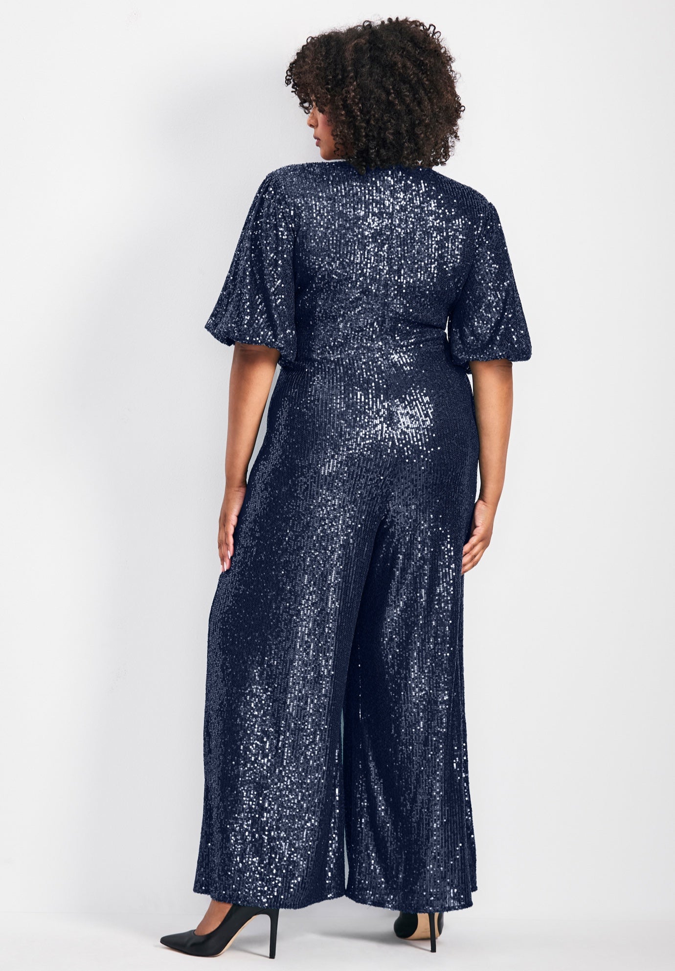 Nada Sequin Puff Sleeve Jumpsuit image number 2