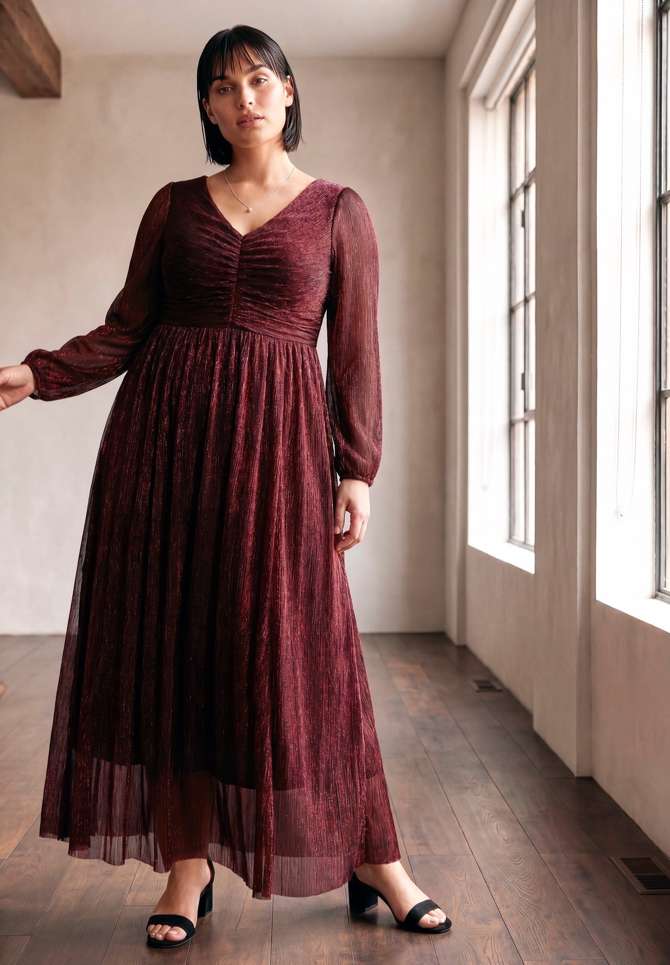Lucia Plisse Maxi Dress image number 1