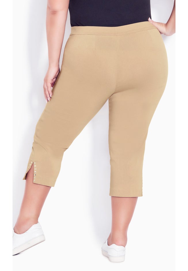 Super Stretch Split Hem Capri image number null