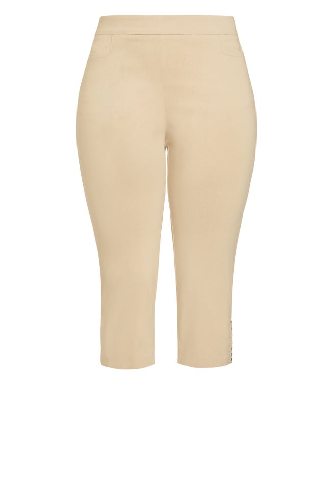 Super Stretch Split Hem Capri image number null
