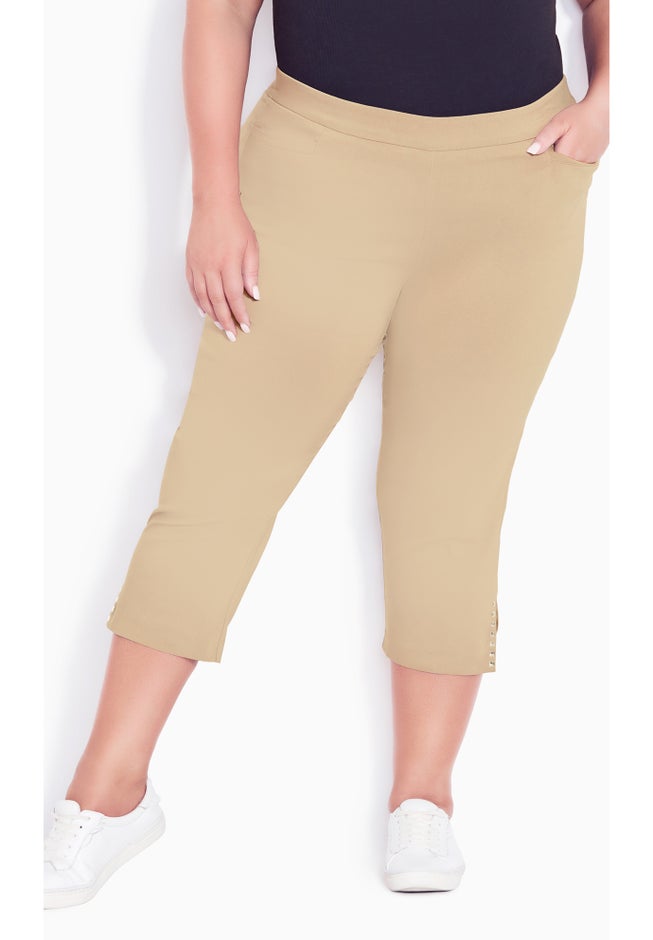 Super Stretch Split Hem Capri image number null