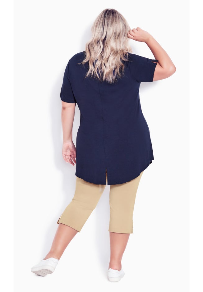 Super Stretch Split Hem Capri image number null
