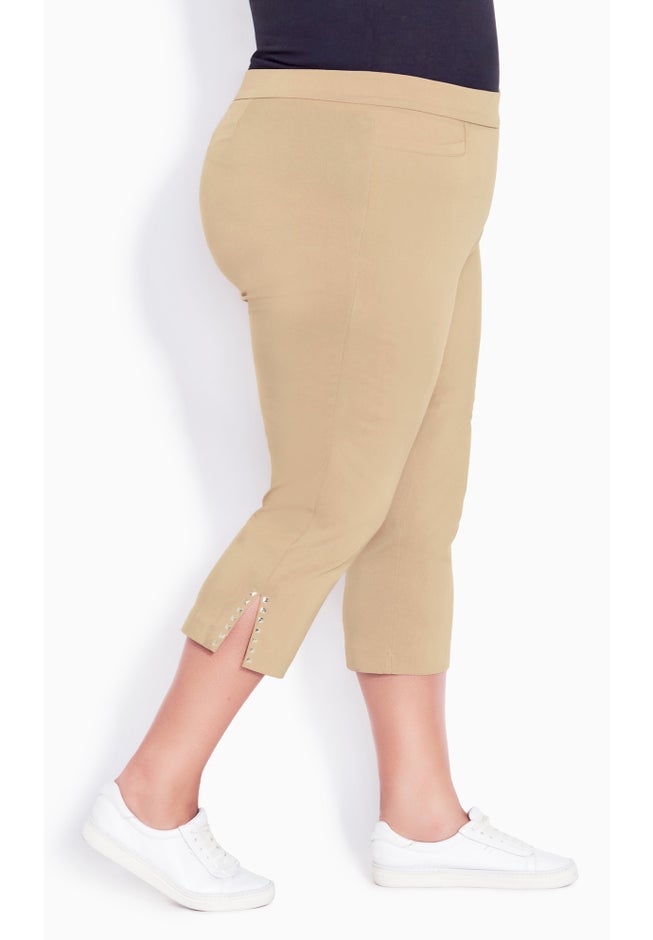 Super Stretch Split Hem Capri image number null