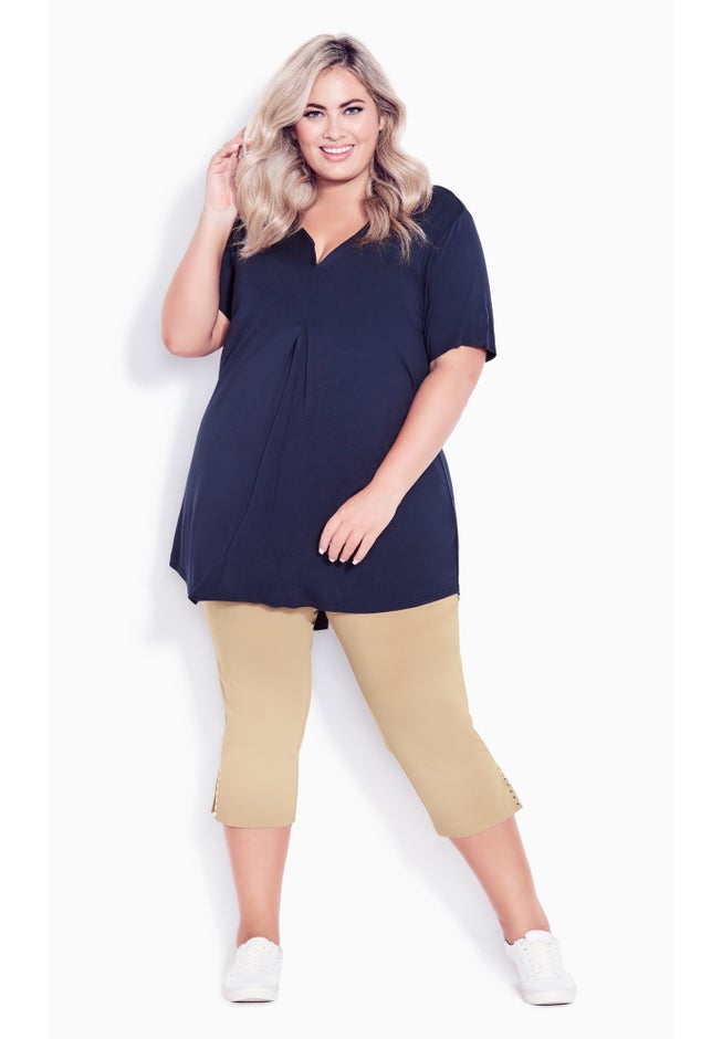 Super Stretch Split Hem Capri image number null