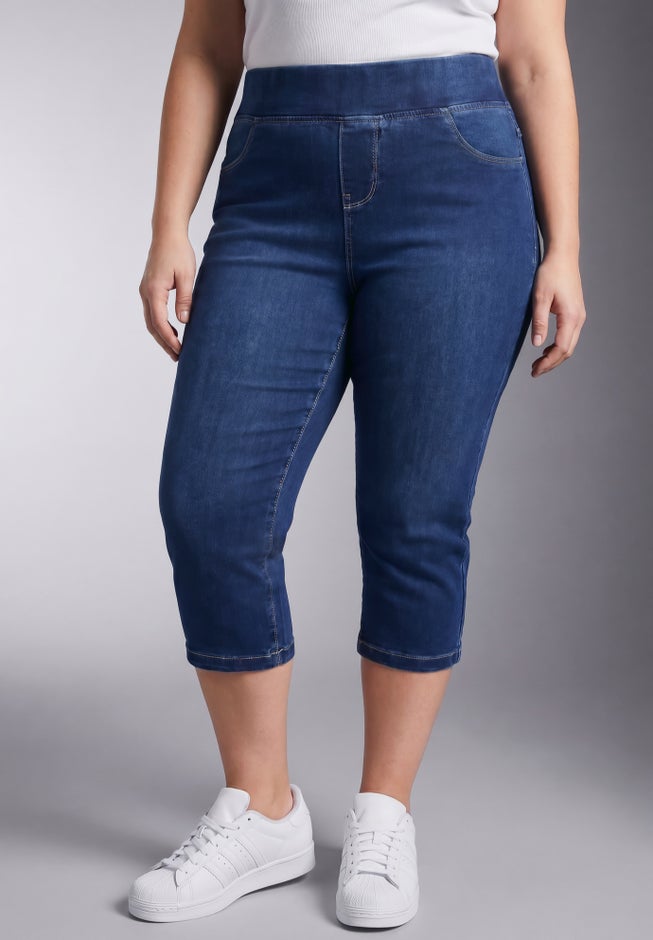 Butter Denim Pull On Crop Jean image number 1