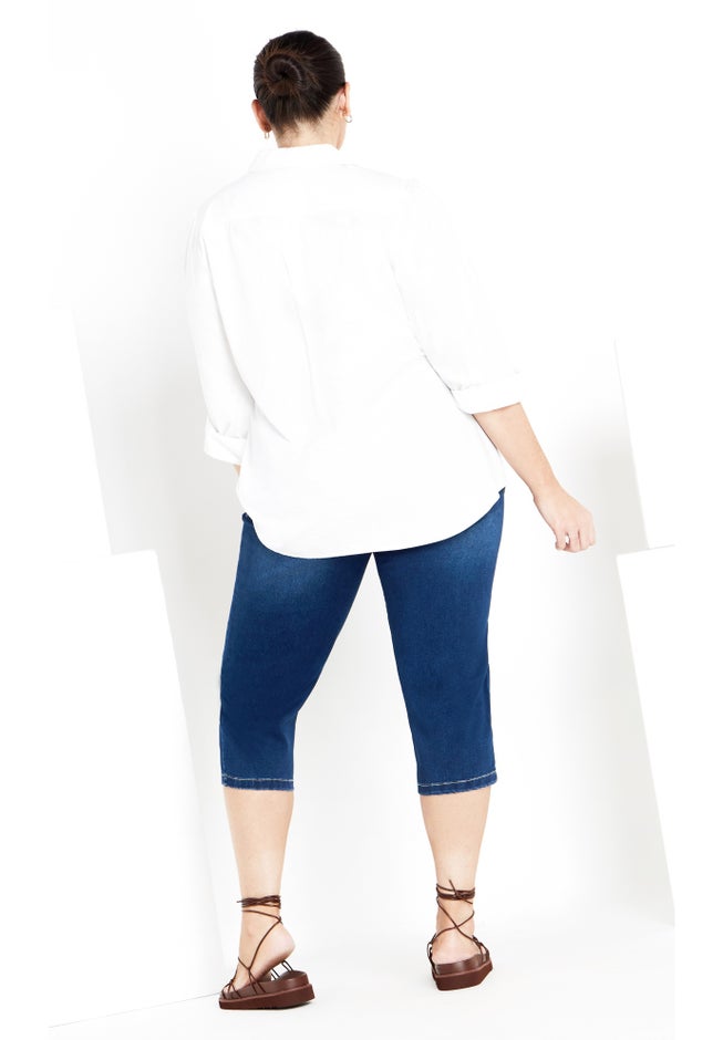 Butter Denim Pull On Crop Jean image number 2