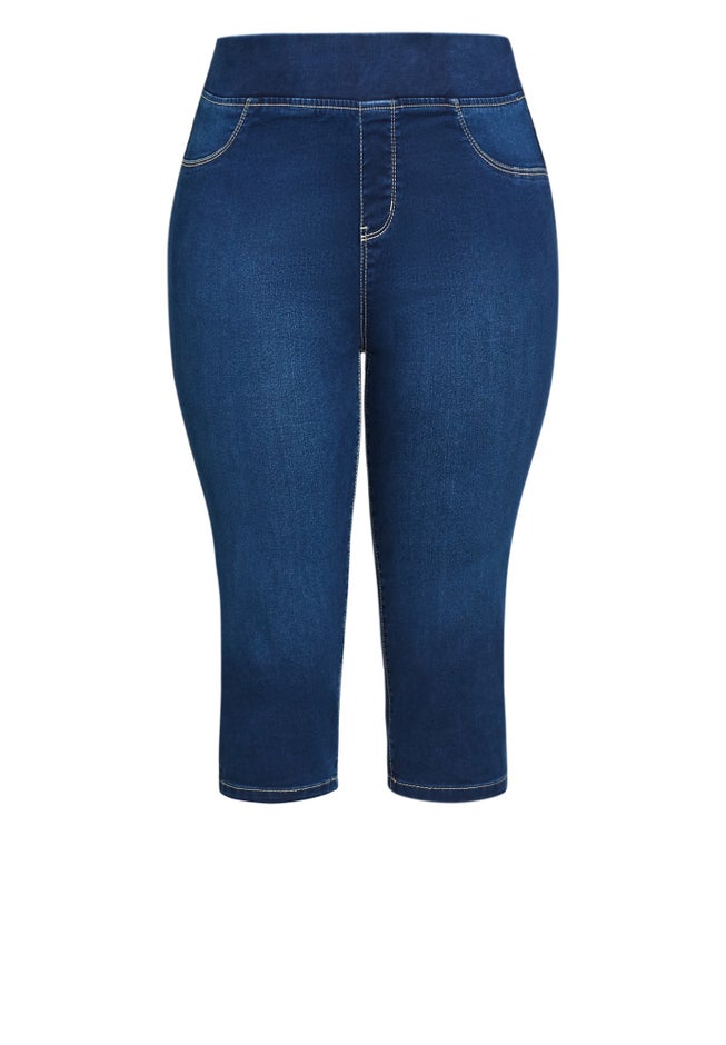 Butter Denim Pull On Crop Jean image number 4